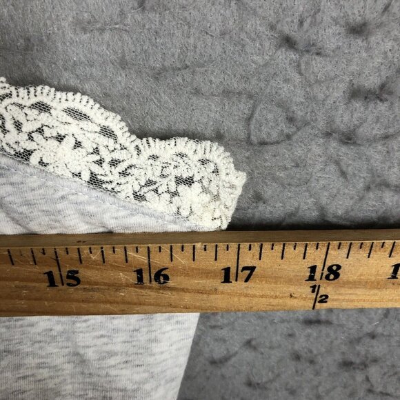 Y2K American Eagle Outfitter Cami Top Womens XL Gray Heather Babydoll Lace Trim - Picture 4 of 16